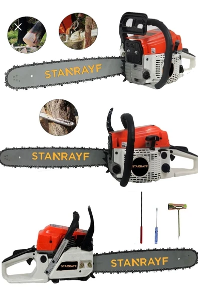 stanrayf Alman Strong 15 Hp Çelik Şanzıman Benzinli Ağaç Odun Dal Motorlu Hızar Bıçkı Testeresi Orman Motoru ürün görseli 1