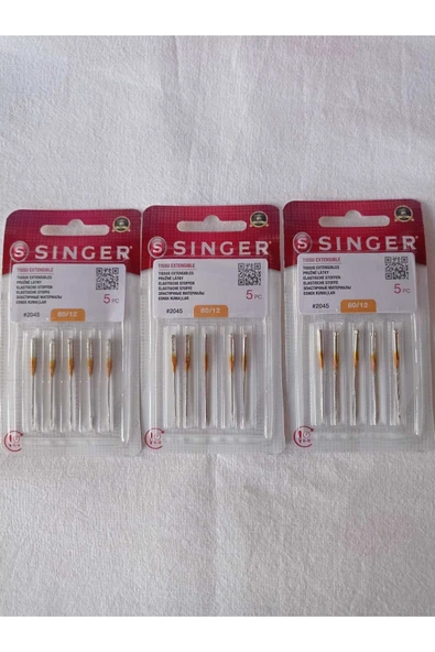 SİNGER Singer 3 Paket 12 Iğne 2045-12 Metalik ürün görseli 1