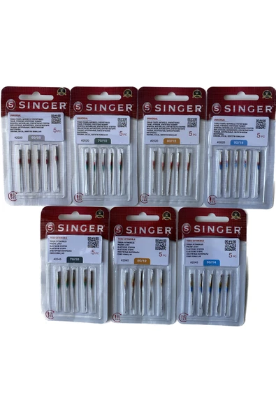 SİNGER Standart & Jarse Iğne Seti 7'li Paket GÜMÜŞ ürün görseli 1