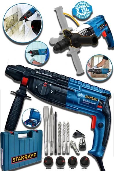 stanrayf Alman 2.35Mm 9600 Wat Bakır Sargılı Çift Çelik Şanzuman Kırıcı Delici Hilti Matkap 5pcs Uç Hediye ürün görseli 1