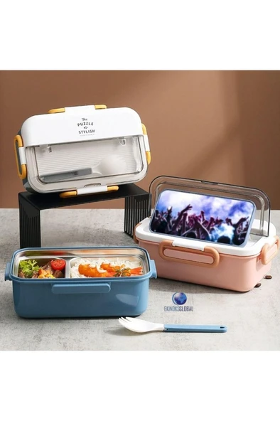 Vagonlife Beslenme Kutusu Lunch Box Paslanmaz Çelik 2 Bölmeli 900 ML Xc-588 ürün görseli 1