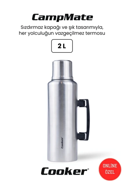 Cooker CampMate 2 Litre Paslanmaz Çelik Termos Gümüş CKR2127 ürün görseli 1