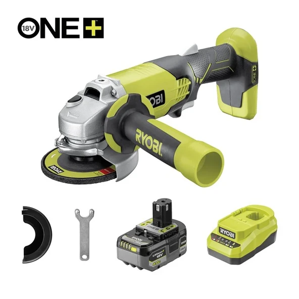 Ryobi R18AG-1C40GP 18V 4.0 Ah Tek Akülü Avuç Taşlama - 5133006908 ürün görseli 1