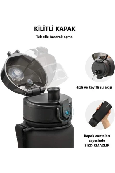 Uzspace Matara Tritan 1000 ML 3038-7 - Resim 2