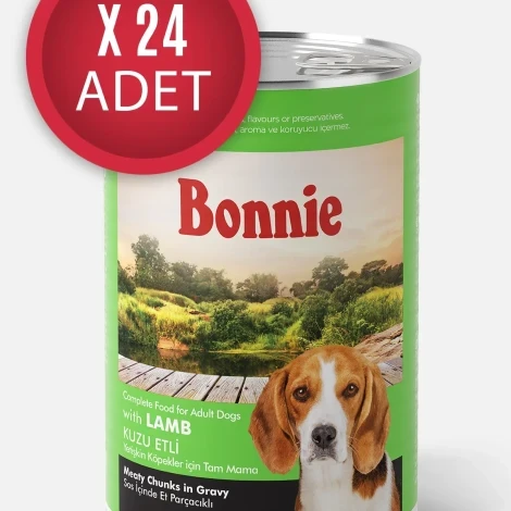 Bonnie Kuzu Etli Sos İçinde Et Parçacıklı Köpek Konservesi 400g x 24 Adet ürün görseli 1