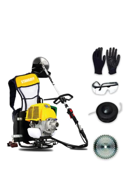 stanrayf Alman Teknoloji 15 Hp Sırt Tipi Benzinli Motorlu Ot Çalı Tırpanı Çim Biçme Makinesi Tirpan ürün görseli 1