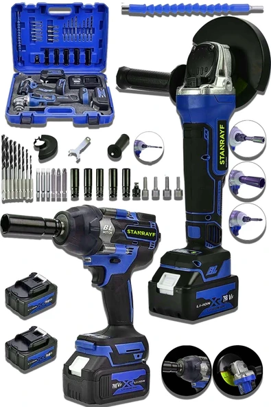 Hilta Power Alman 598 Vf 25 Ah Kömürsüz Motor Akülü Şarjlı Taşlama Ve Şarjlı Bijon Somun Sökme Sıkma Makinesi ürün görseli 1