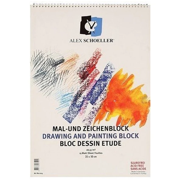 Alex Schoeller Resim Defteri Spiralli 35x50 Cm 120 GR 40 Lı ALx-0787 ürün görseli 1