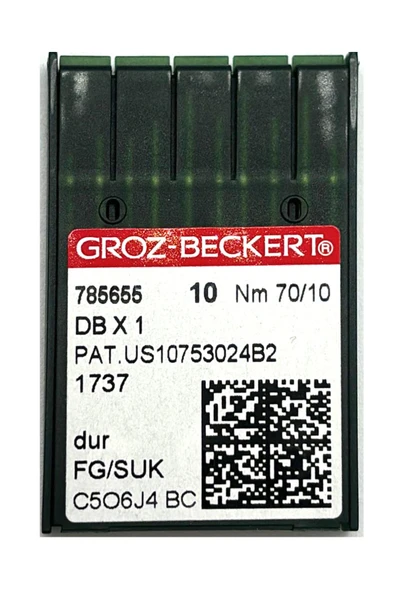 Groz Beckert Dikiş Makinesi Iğnesi DBx1 Düz Makine İnce Dip No:10 ürün görseli 1