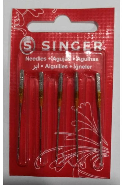 SİNGER 2045 / 11 No, 3 Lu Paket, Ev Tipi Dikiş Makine Iğnesi, Jarse Iğnesidir. 15 Adet İğne Kırmızı ürün görseli 1