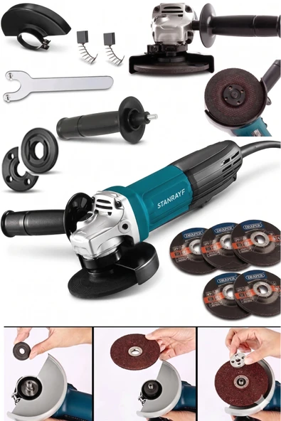 STANRAFY Alman 6800 w Çelik Şanzıman Bakır Sargı Avuç Içi Taşlama Demir Metal Kesme Makinesi Sprel 125 Mm ürün görseli 1