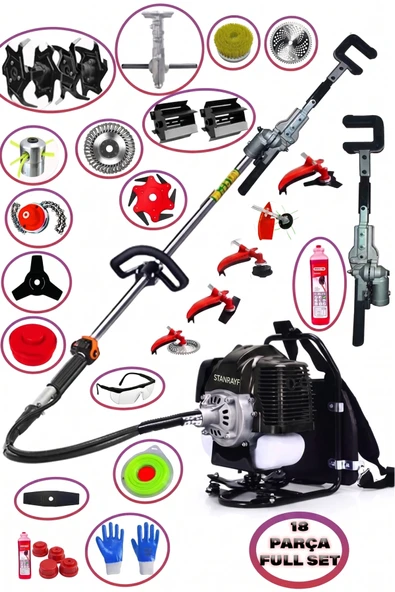 stanrayf Alman ARG926 Çelik Piston 20 Hp Sırt Tipi Benzinli Tırpan + Toprak Eşeleme + Akrobat Çapalama + Zeytin Meyve Hasat Silkeleme ürün görseli 1