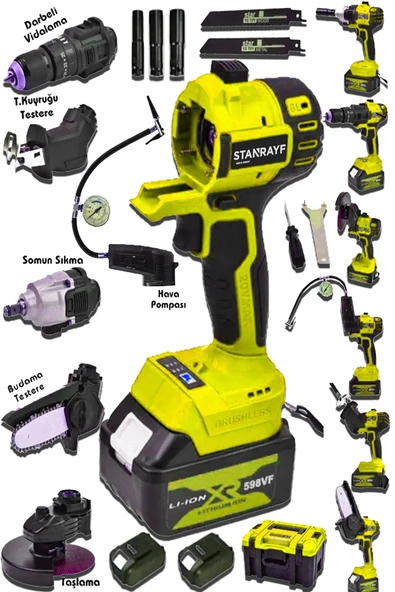 Hilta Power Alman W-POWER 798 VF  6 Kafalı Darbeli Matkap Testere Tilki Kuyruğu Taşlama Somun Sökme Havalı Pompa ürün görseli 1
