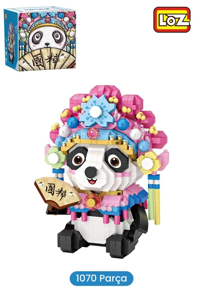 LOZ Micro Serisi Huadan Panda Figürü 1070 Parça Blok Oyuncak Dekoratif Yapım Seti -ff9265 ürün görseli 1
