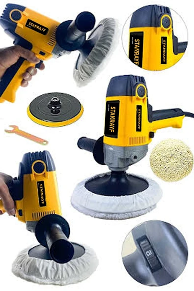 stanrayf Germany Compact 4500 Watt 6 Kademe Devir Ayarlı Zımpara Polisaj Pasta Cila Ve Parlatma Makinası ürün görseli 1