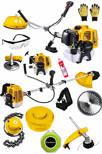 stanrayf Alman 20Hpx 4x4 L980 Çift Çelik Şanzıman Yan Tipi Benzinli Motorlu Ot Çalı Çim Biçme Makinesi ürün görseli 1