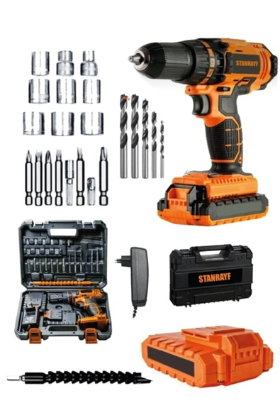 stanrayf Germany Jsr 52v6ah Lion Çift Akülü Samsung Batarya Şarjlı Darbeli Matkap 27pcs Set Hediyeli ürün görseli 1