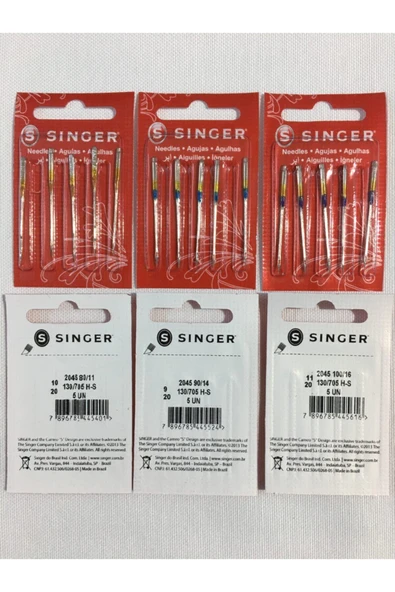 SİNGER Ev Tipi Makinelere Uygun No 12-14-16 Dikiş Makinesi Iğnesi 3'lü Seti Standart Dikiş 2020 ürün görseli 1