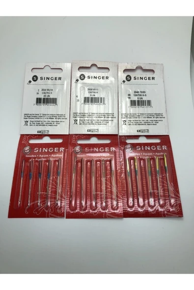 SİNGER Dikiş Makinası Iğnesi 3 Çeşit 10-12-14 Numara ürün görseli 1