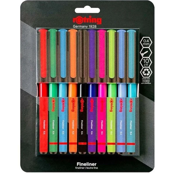 Rotring Liner Keçe Uçlu Kalem 10 Lu Bls Karışık ürün görseli 1