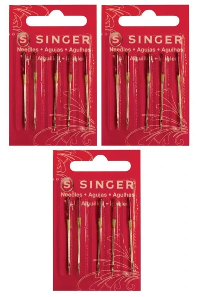 SİNGER Dikiş Makine Iğnesi - 2020 - 8 numara 3 Paket Kırmızı ürün görseli 1