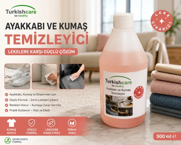 Turkishcare Ayakkabı ve Kumaş Temizleyici 500 ml Koltuk, Döşeme, Kumaş ve Spor Ayakkabı Leke Çıkarıcı ürün görseli 1