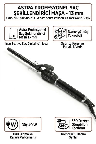 Astra Profesyonel Saç Şekillendirici Maşa (13 Mm ) ürün görseli 1