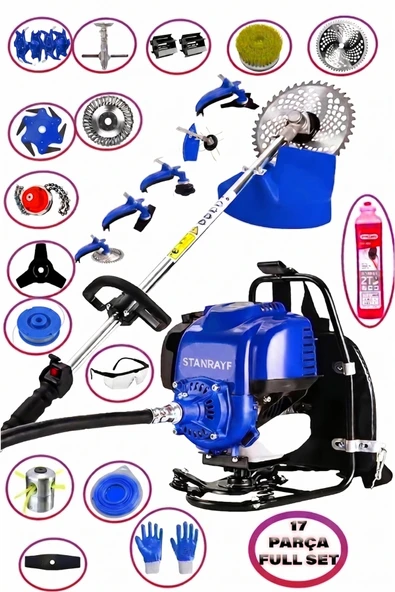stanrayf Alman 20 Hp Benzinli Sırt Tipi Tırpan Akrobat Çapalama Toprak Eşeleme Makinesi Ot Çalı Çim Biçme Tırpan Makinası ürün görseli 1