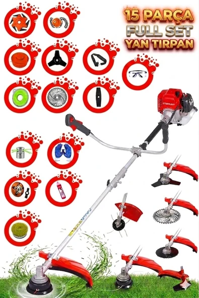 stanrayf Alman 20HP 15 Parça Ultra Güçlendirilmiş Benzinli Motorlu Yan Tip Tırpan Ot Çalı Çim Biçme Motoru Makinası ürün görseli 1