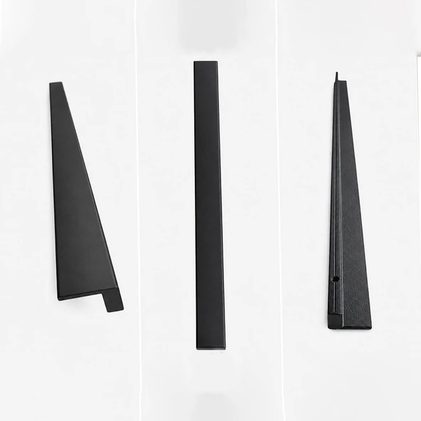 Özen Düz Mat Siyah 224 mm 1 Adet Mobilya Kulpu Metal Çekmece Dolap Kapak Kulp Modern Şık Tasarım ürün görseli 1