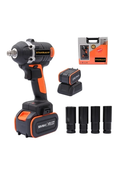 stanrayf Germany 58v6ah Brushless Dc Kömürsüz Motor Çift Akülü Somun Sıkma 4adet Lokma Uç ürün görseli 1