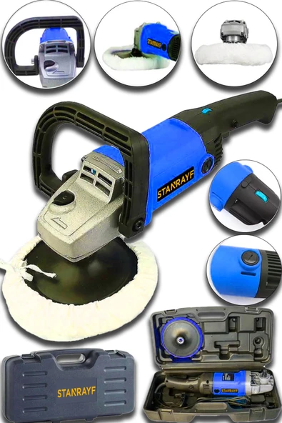 stanrayf Alman 7200 Watt 6 Kademe Devir Ayarlı Bakır Sargılı  Polisaj Makinasi Zımpara Pasta Cila Makinesi ürün görseli 1