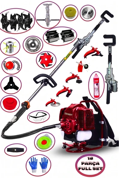 stanrayf Alman 20 Hp Turbo Soğutuculu 18 Parça Benzinli Sırt Tipi Tırpan Akrobat Çapa Toprak Eşeleme Zeytin Meyve Hasat Silkeleme ürün görseli 1