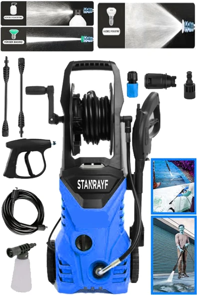 STANRAFY Alman 200 Bar Max Suğutmalı Bakır Sargılı Yüksek Basınçlı Bahçe Oto Havuz Yıkama Makinesi ürün görseli 1