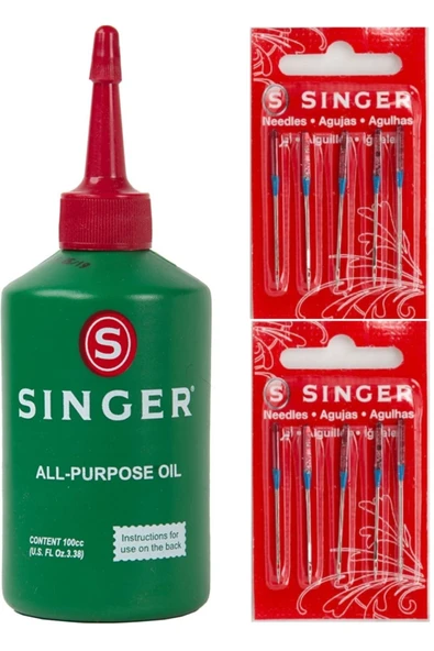 SİNGER Sınger 100cc Makine Yağı Ve Sınger 14 No Makine Iğnesi (10 Ad Iğne) YEŞİL ürün görseli 1