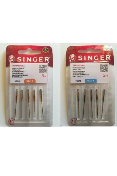 SİNGER Sınger 2045 Model 90/14 Ve 80/12 No Makine Jarse Iğnesi, Tüm Ev Tipi Dikiş Makineleri Ile Uyumludur, BEYAZ ürün görseli 1