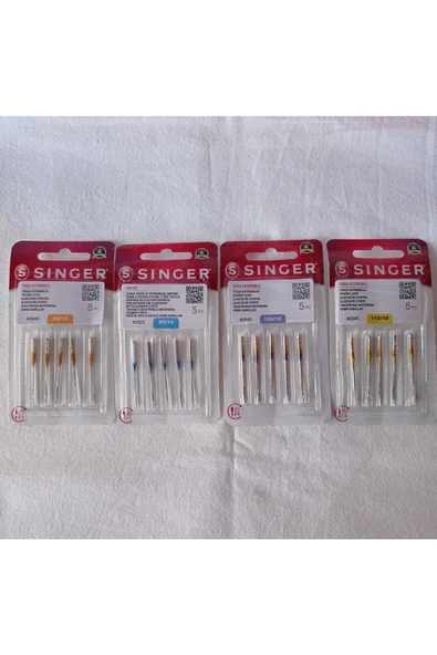SİNGER 4 Paket Orjinal Dikiş Makinası Iğnesi Metalik ürün görseli 1