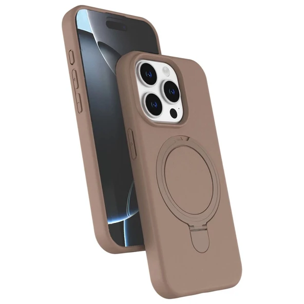 İphone 15 Pro Max Regal Magsafe Standlı Kapak - Çöl Titanyum ürün görseli 1