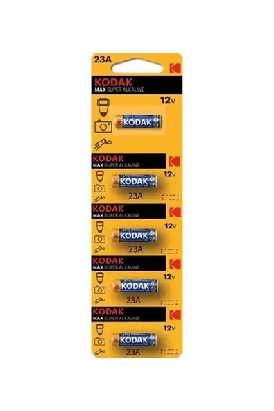 Kodak 23A 12V Ultra Alkalin Pil 5'li Paket Araç Alarmı ve Garaj Kumanda Pili ürün görseli 1