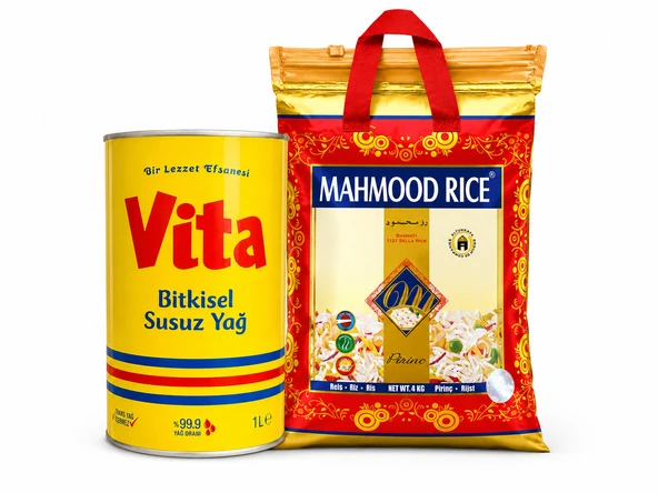 Basmati 1121 Sella Pirinç 4 Kg + Vita Bitkisel Susuz Yağ 1 L ürün görseli 1