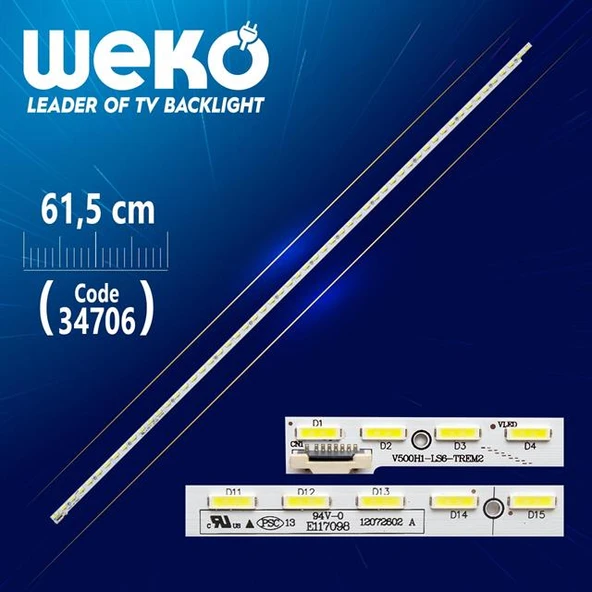 V500D2 - LS1 - TREM1 - ( 56 LEDLİ ) - 61.5 CM - (RİGHT) - (WK-692) Tv Led Bar (Tvnizi açıp içindeki led barla birebir aynısı olduğunu görmeden almayınız. Sonrasında iade ALMAMAKTAYIZ.) ürün görseli 1