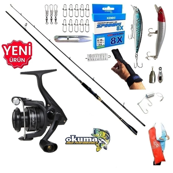 Okuma Revenger Rv-4000A 270cm 8-42gr Zen Pro Maket Balık Spin Olta Takımı Seti ürün görseli 1