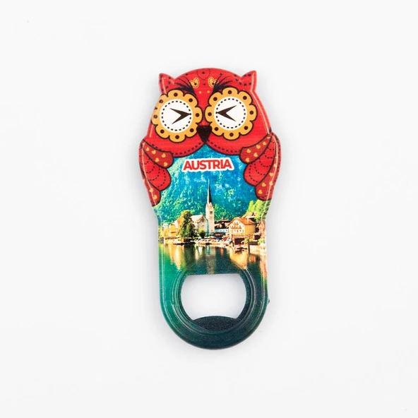 Avusturya Temalı Baykuş Magnet Kapak Açacak ürün görseli 1