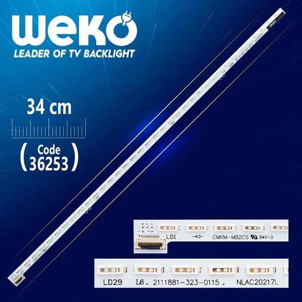 NLAC20217L 36 LEDLİ 34 CM - Tv Led Bar (Tvnizi açıp içindeki led barla birebir aynısı olduğunu görmeden almayınız. Sonrasında iade ALMAMAKTAYIZ.) ürün görseli 1
