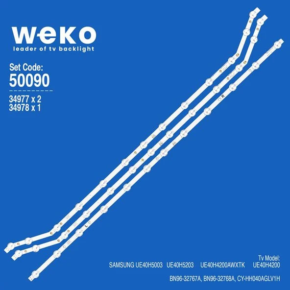 Wkset-5090 34977X2 34978X1 Samsung_2014Svs_40_Mega_3228 3 Adet Led Bar (Tvnizi açıp içindeki led barla birebir aynısı olduğunu görmeden almayınız. Sonrasında iade ALMAMAKTAYIZ.) ürün görseli 1