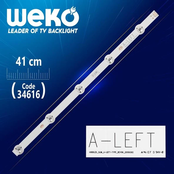 490Dled_Slım_A-Left-Type_Rev06_20150302  5 Ledli  41 Cm (Wk-662) ürün görseli 1