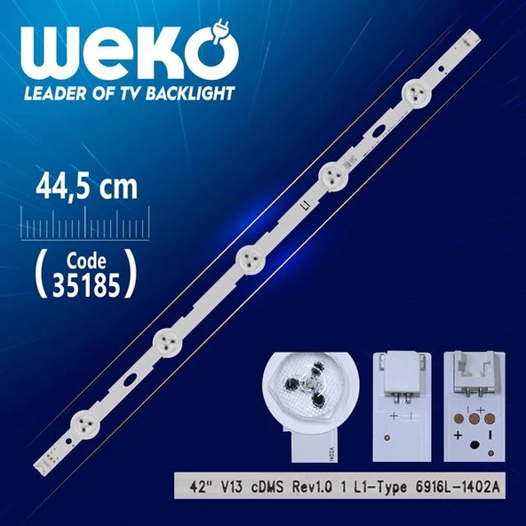 42'' V13 CDMS REV1.0 1 L1-TYPE - 6916L-1402A - 44.5 Cm 5 Ledli - (WK-488) Tv Led Bar (Tvnizi açıp içindeki led barla birebir aynısı olduğunu görmeden almayınız. Sonrasında iade ALMAMAKTAYIZ.) ürün görseli 1