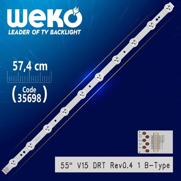 55'' V15 DRT REV0.4 1 B-TYPE - 57.4 Cm 10 Ledli - WK-1174 Led Tv Bar ürün görseli 1