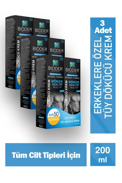 Bioder Tüy Dökücü Krem Erkek 100 ml 2'li 3 Adet ürün görseli 1