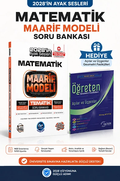 2028 MAARİF MODEL ÇAP MATEMATİK SORU BANKASI-GÜR AÇILAR ÜÇGENLER HEDİYELİ!! ürün görseli 1
